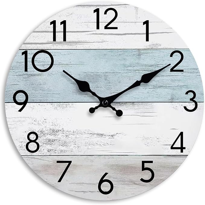 KECYET Wall Clock Silent Non-Ticking Wooden Clocks Battery Operated 10 Inch by KECYETWALLCLOCK