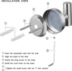 8 Pcs Silver Bathroom Towel Hook Robe Towel Hooks Coat Wall Hook Stainless - Image 5