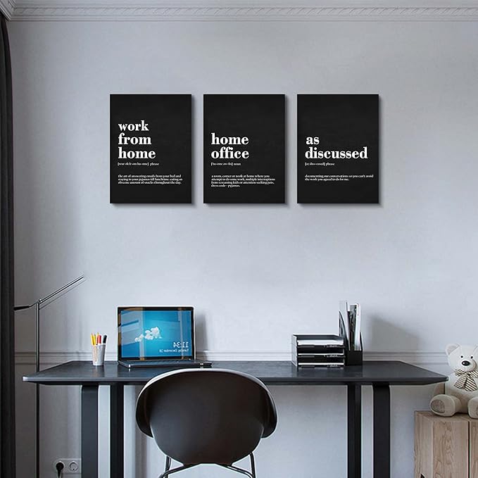 Framed Office Decor Canvas Wall Art - Image 3