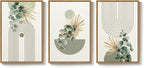 Framed Green Boho Wall Art for Living Room, 3 Piece Bohemian Botanical Canvas - Image 9
