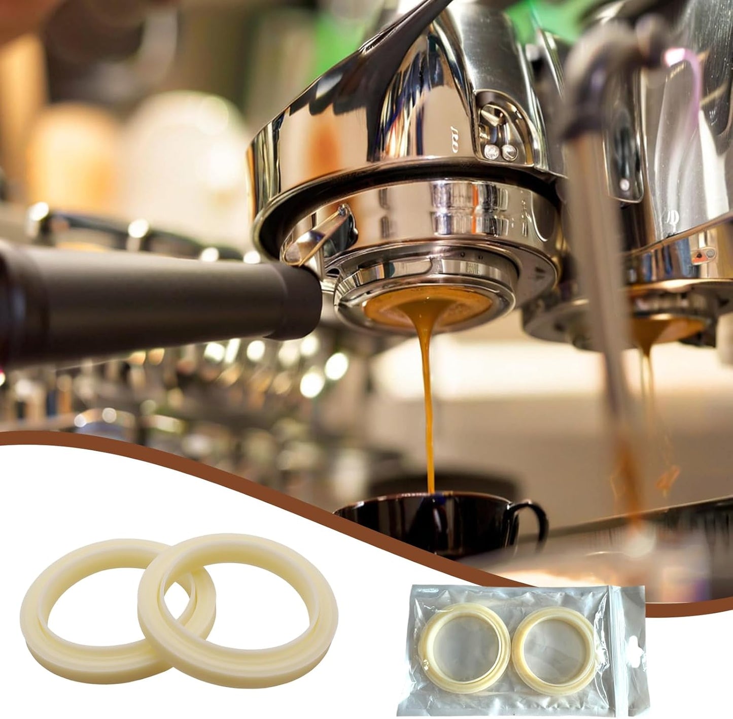 Dianrui 2PCS 54mm Silicone Steam Ring for Breville Espresso Machine Accessories BES870xl/878/860/880/810/840/450/500 Espresso Accessories Grouphead Gasket Replacement Part