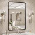 LOAAO 20X30 Inch Black Metal Framed Bathroom Mirror by LOAAO