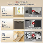 Keonjinn 16" x 24" Brushed Nickel Framed Mirror, Decorative Aluminum Alloy Frame - Image 5