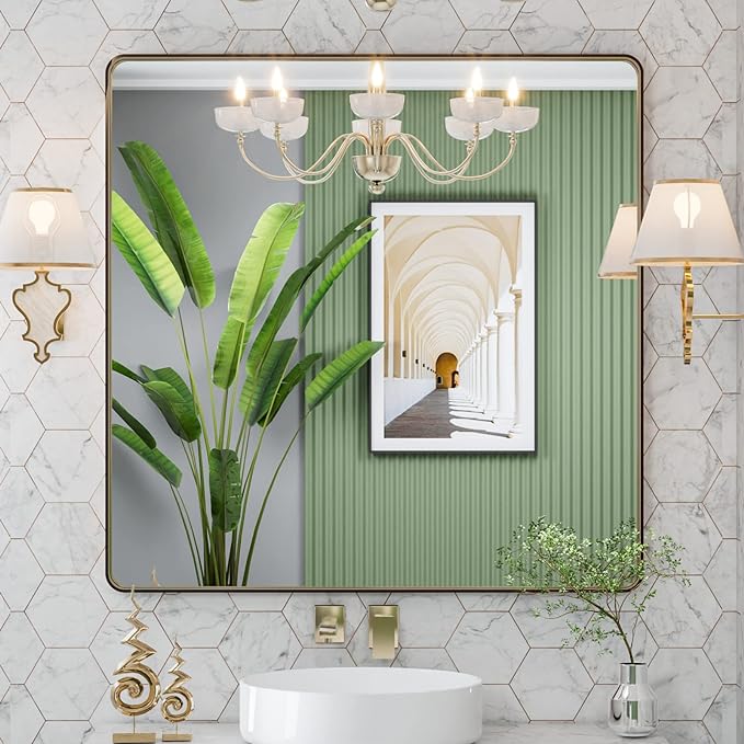 LOAAO 36”X36” Bronze Bathroom Mirrors by LOAAO