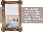 MeMoreCool Large Rustic Wood Framed Wall Mirror, 40x28 Farmhouse Decorative - Image 7