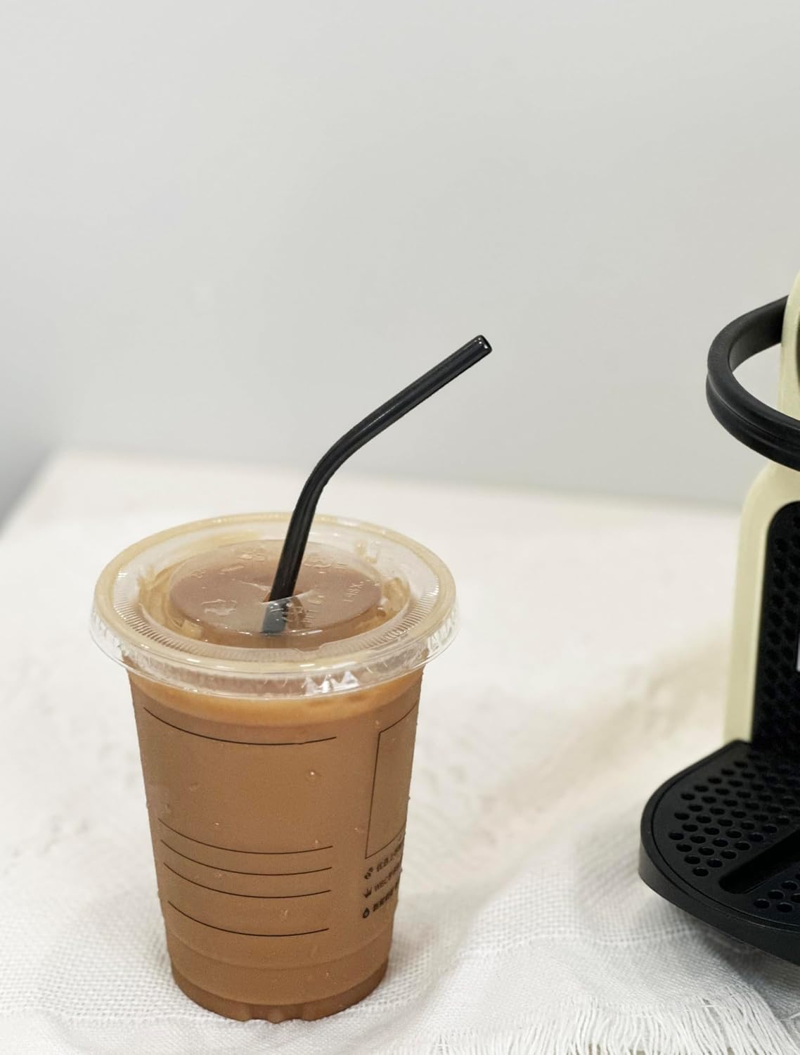 10 Pcs Stainless Steel Straws, Reusable Drinking Straws, Bent Metal Straw Sets with 2 Pcs Cleaning Brushes (Black, 8.5 Inch)