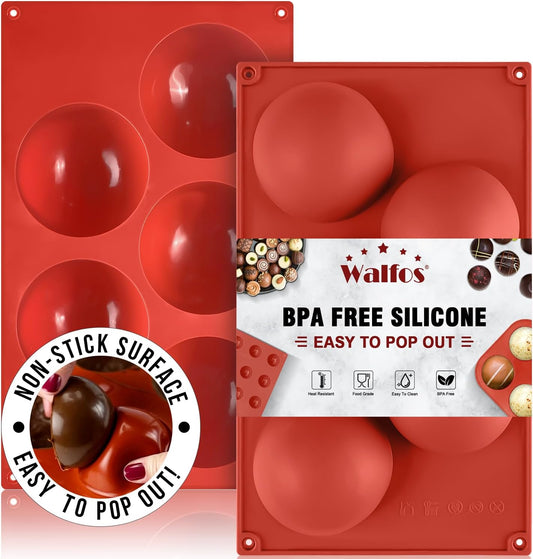 Extra Large 5-Cavity Semi Sphere Silicone Mold, 2 Packs Half Sphere Silicone Baking Molds for Making Chocolate, Cake, Jelly, Dome Mousse