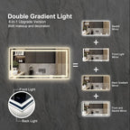 Backlit Bathroom Mirror, 55x30 Inch Gradient Front and Backlit Mirror, 3 Colors - Image 4