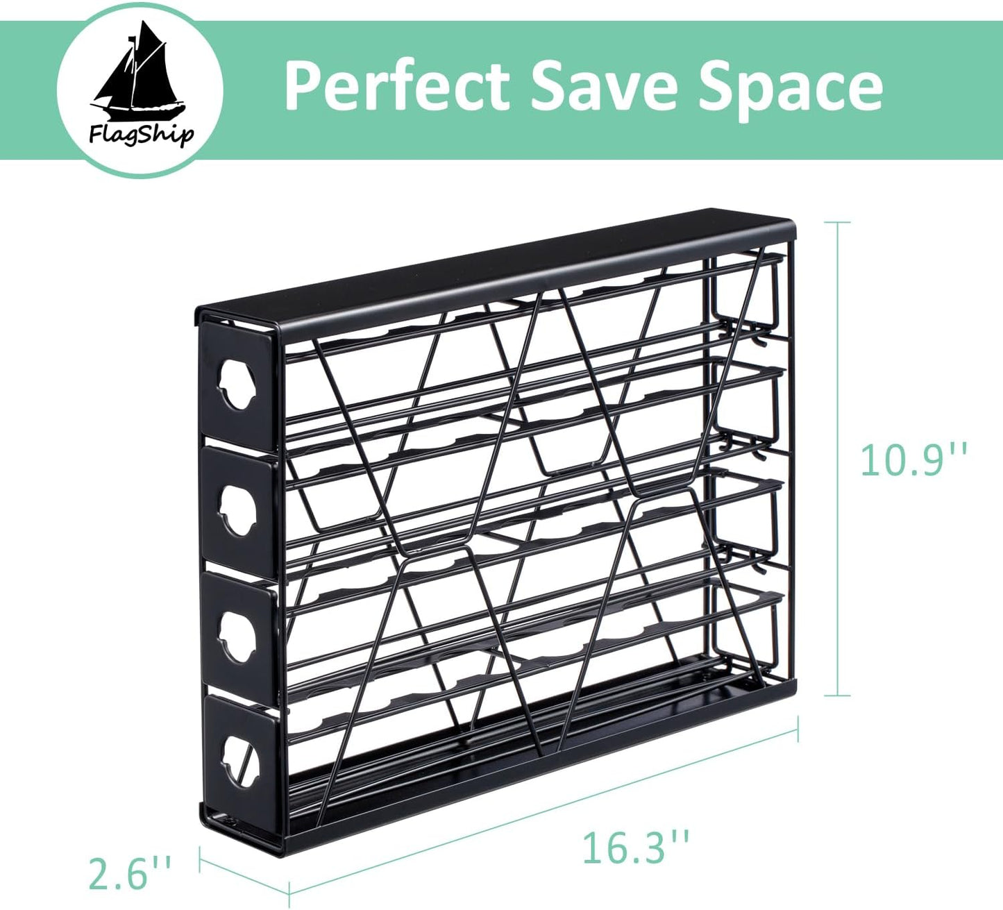 Flagship K Cup Holder for Keurig Pods Coffee Pod Storage 4 Tier K Cup Drawer Organizer for Counter (32 Pods Capacity)