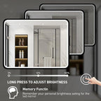 43X36 Inch Black LED Bathroom Mirror - Image 4