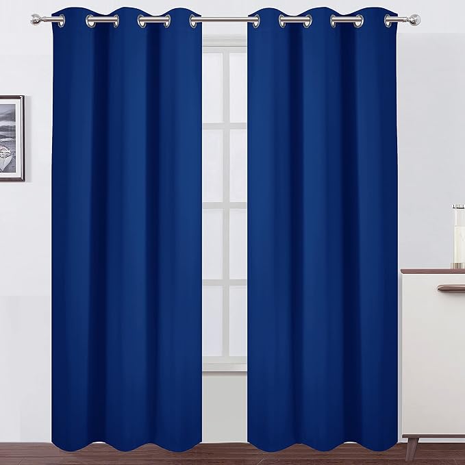 LEMOMO Blackout Curtains 38 x 84 inch/Royal Blue Curtains Set of 2 by Lemomo