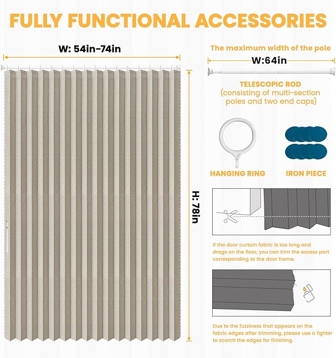AJAZZ Blackout Accordion Door Curtains - Image 5