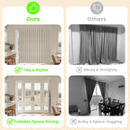AJAZZ Blackout Accordion Door Curtain 98"x84" Cream White - Image 2