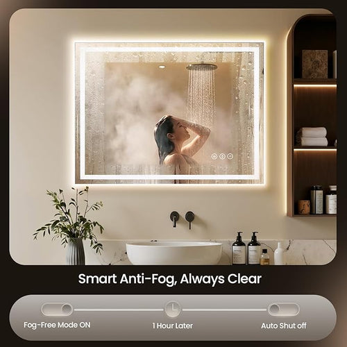 16X24 LED Bathroom Mirror with Lights, Backlit + Front Lit, Lighted Bathroom - Image 2