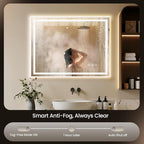 60X30 LED Bathroom Mirror with Lights, Backlit + Front Lit, Lighted Bathroom - Image 2
