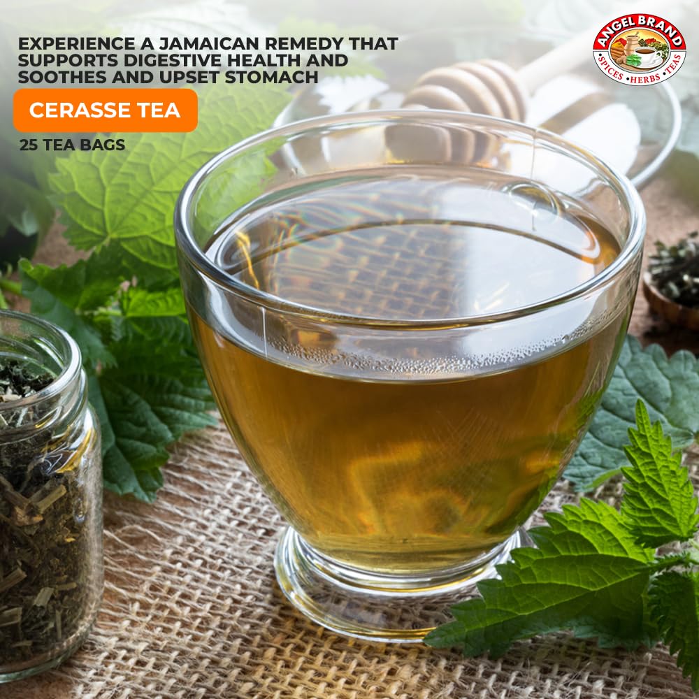 Angel Brand Cerasse Tea Bags Jamaican 25 – Pack of 3 – Herbal Tea for Cleansing, Detox, &