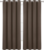 LEMOMO Chocolate Brown Thermal Blackout Curtains/52 x 108 Inch/Set of 2 Panels - Image 2