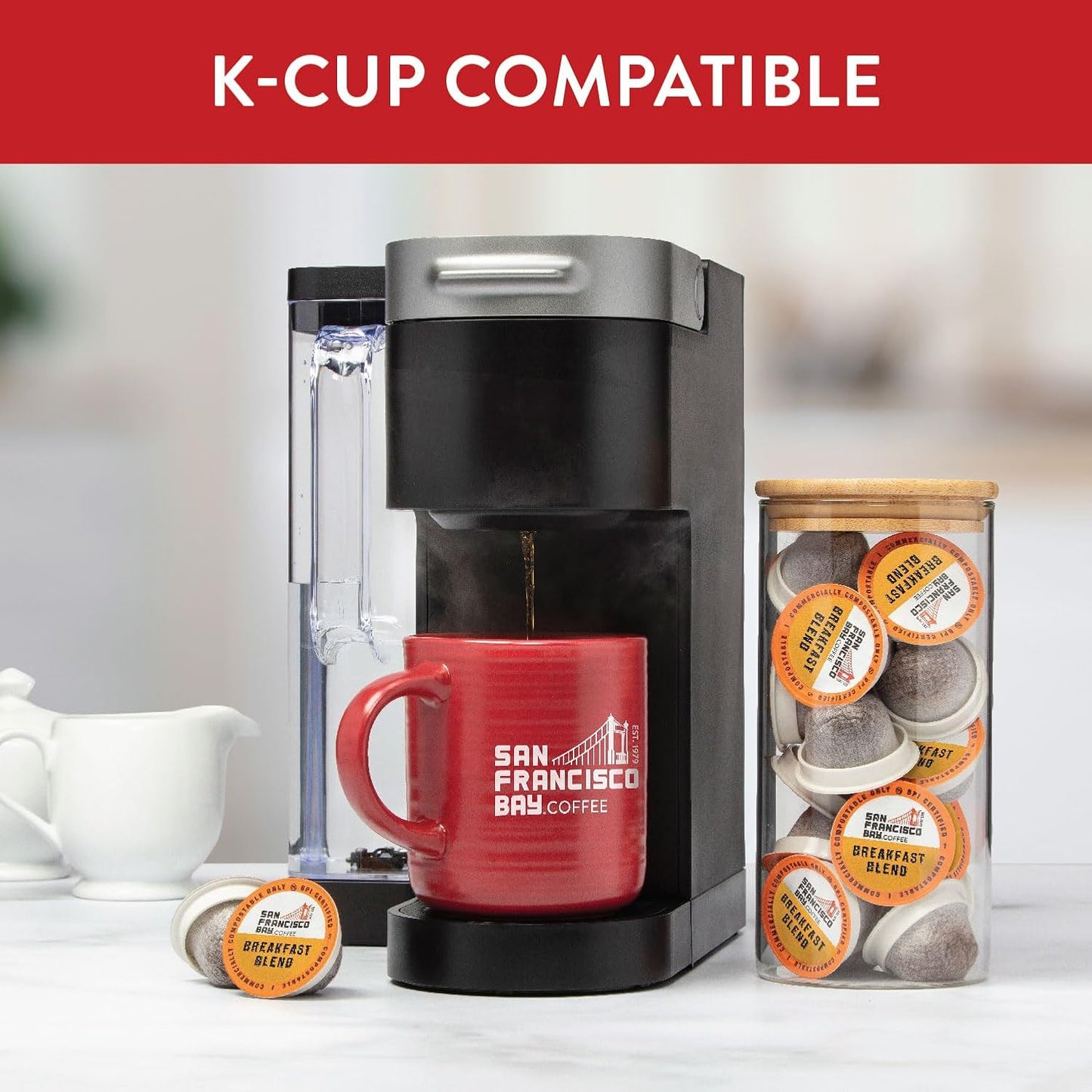 San Francisco Bay Compostable Coffee Pods - Breakfast Blend (36 Ct) K Cup Compatible including Keurig 2.0, Medium Roast