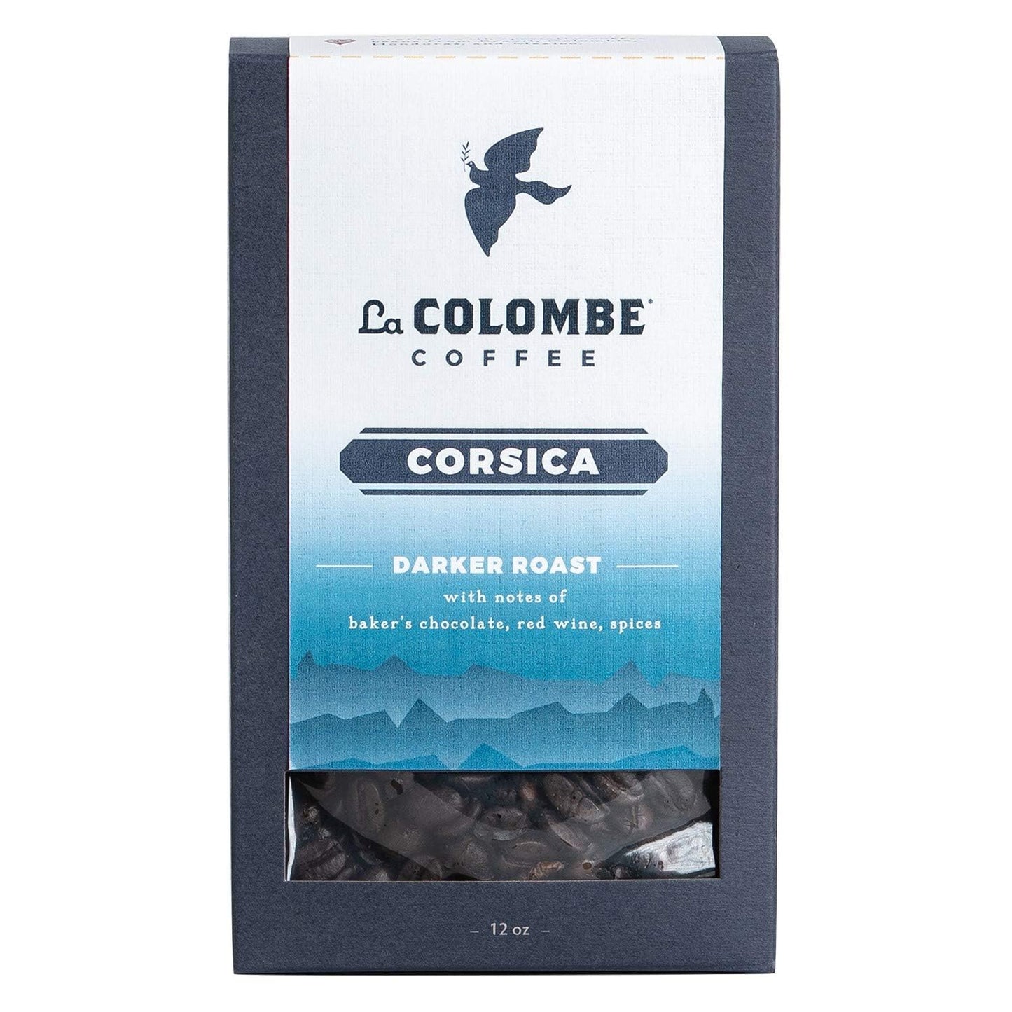 La Colombe Corsica Dark Roast Whole Bean Coffee - 12 Ounce, 4 Pack - Notes of Baker's Chocolate, Red Wine & Spices - Full-Bodied, Chocolatey, Roasty Coffee Beans