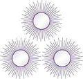 3 Pack Metal Mirrors for Wall Sunburst Wall Mirrors Home Décor Decorative by Uaussi