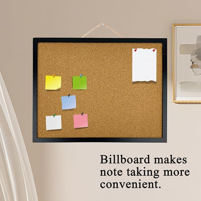 GDMINLO Black Cork Bulletin Board, 17.7 X 13.3 inches - Image 4