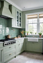 Dimoon 118''x23.6'' Green Peel and Stick Wallpaper Contact Paper Modern Self - Image 3