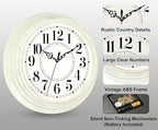 Vintage Wall Clock 13 Inch Quartz Silent Non-Ticking Analog Clock Battery - Image 3