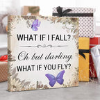 Inspirational Purple Butterfly Wall Art Decor, What If You Fly Motivational - Image 7