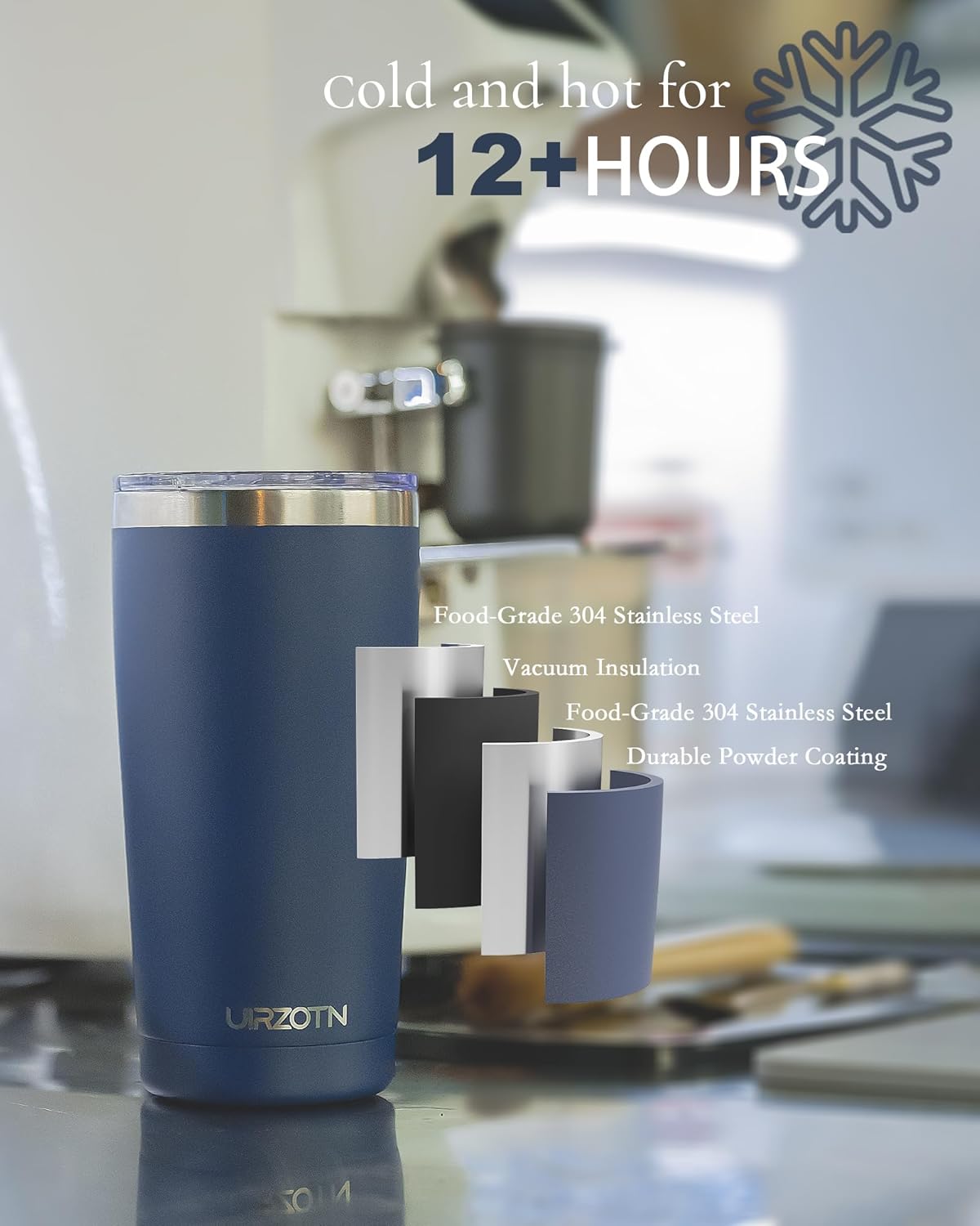 Travel Coffee Tumbler 20oz, Leakproof Travel Coffee Mug with Lid and Straw, Stainless Steel Double Wall Vacuum Insulated Tumbler for Hot/Iced Drinks (Textured Matte, Purple)