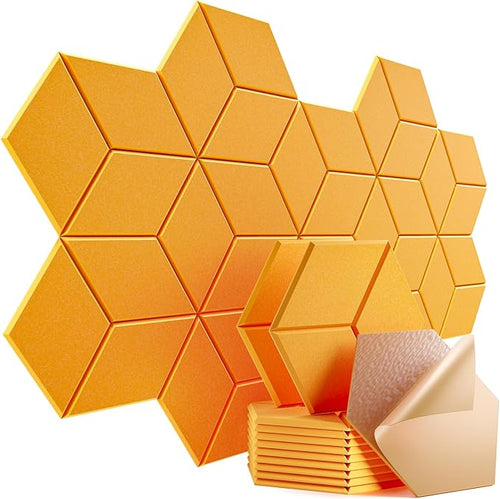 12 Pack Self-Adhesive Acoustic Panels 12" X 10" X 0.4" by Dailycooper
