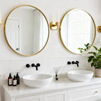 Round Wall Mirror 30 Inch Gold Vanity Mirror - Image 7