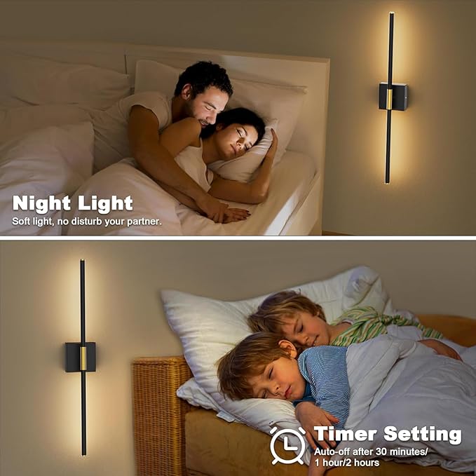 SAIMAND Wall Sconces Set of 2 Battery Operated, Wireless USB Rechargeable Wall - Image 5