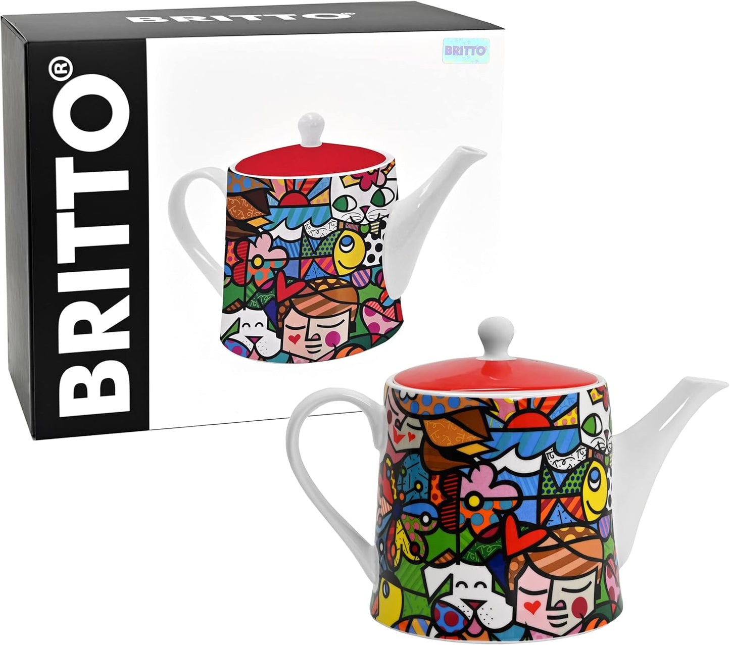 Britto Romero Bone China Coffee & Tea Pot, 28.7 oz, Nature in Harmony