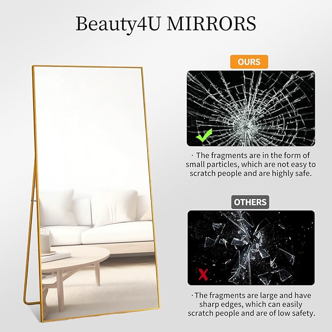 Beauty4U 65" x 24" Full Length Mirror - Image 5