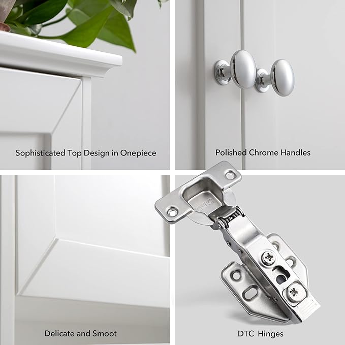 VANIRROR White Bathroom Wall Cabinet Over The Toilet Storage Cabinet, 24x30 - Image 4