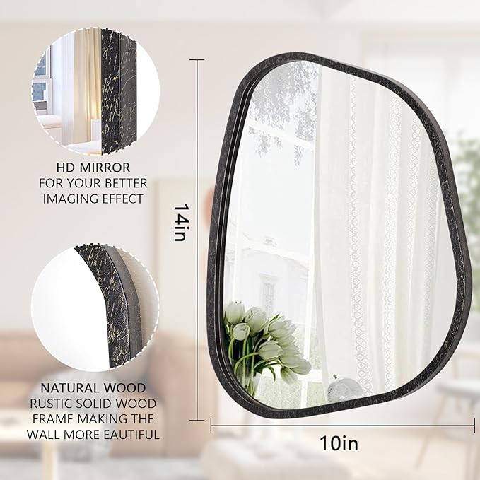 Irregular Asymmetrical Mirror Wall Mounted, Unique Vanity Mirror, Shaped - Image 7