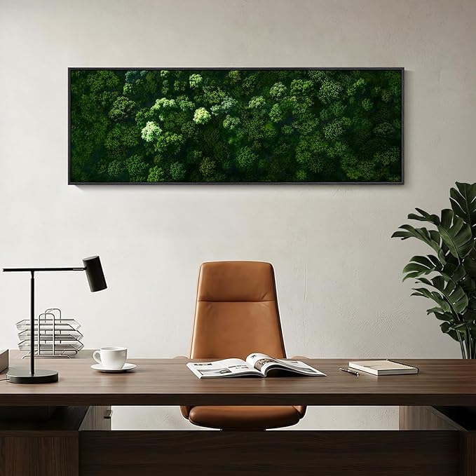 Large Framed Green Forest Wall Art - Image 4