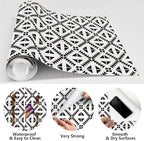 Jeweluck Black and White Peel and Stick Wallpaper Black and White Removable - Image 4