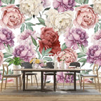 Pink Peony Flowers Mural Bedroom Peony Floral Wallpaper Room Decor Living Room - Image 3