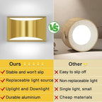 Aipsun Brushed Brass Wall Sconce Indoor Wall Lights Hardwired 1 Pack Up and - Image 7