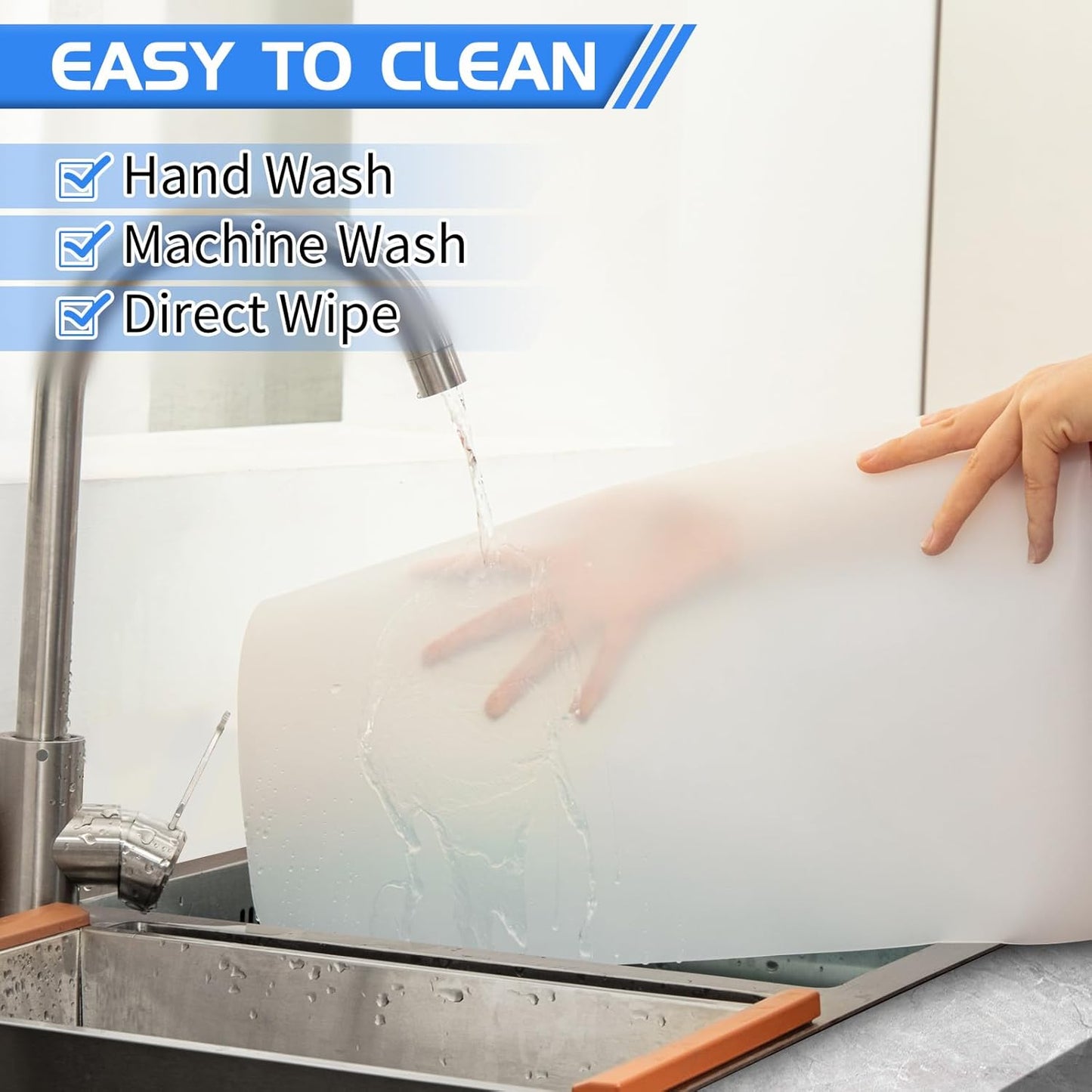 Warome Silicone Mat,36"x 23.6" Table Protector Craft Mat for Painting, Clay, Projects, Arts and Crafts, Soldering and Resin, No Creases Counter Mat-White Translucent