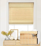 LazBlinds No Tools No Drill Cordless Bamboo Roman Shades, Custom Privacy Light by LazBlinds
