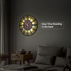 24'' Silent Wall Clock with Night Light, Glow in The Dark Decorative Wall Clock - Image 5