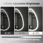 16x24 LED Bathroom Mirror with Lights Irregular, Lighted Bathroom Vanity Mirror - Image 3