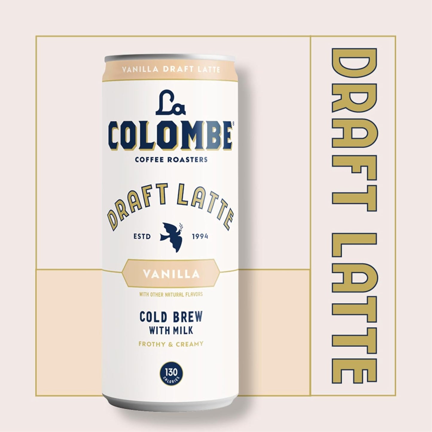 La Colombe Coffee, Vanilla Draft Latte, 11 fl oz Cans (Pack of 12), Coffeehouse Quality Cold Brew, Specialty Grade Coffee Beans, Ready-to-Drink On-the-Go