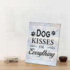 Funny Farmhouse Dog Canvas Wall Art Decor Dog Kisses Fix Everything Rustic Sign - Image 6
