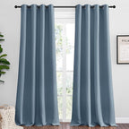 NICETOWN Smoky Blue Blackout Curtains 120 inches Length by NICETOWN
