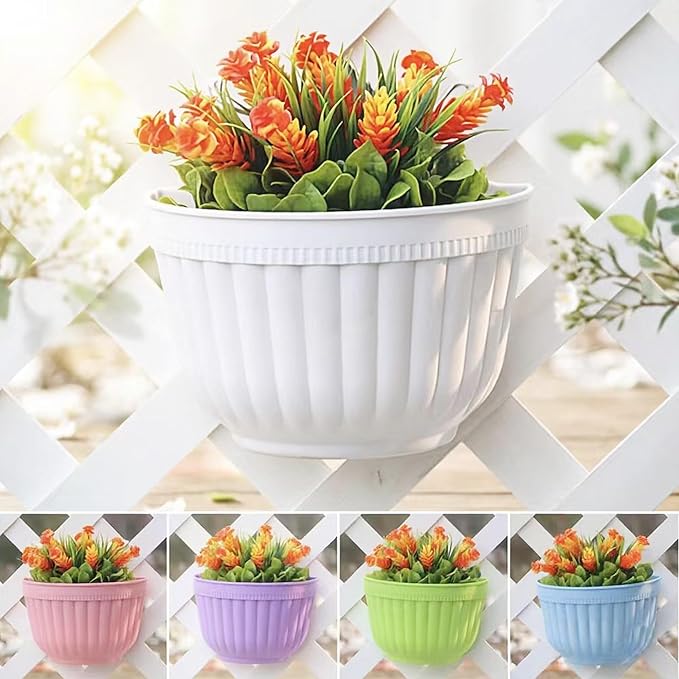 4 Pack White Wall Planter Pots Vertical Living Wall Hanging Planters Wall - Image 5