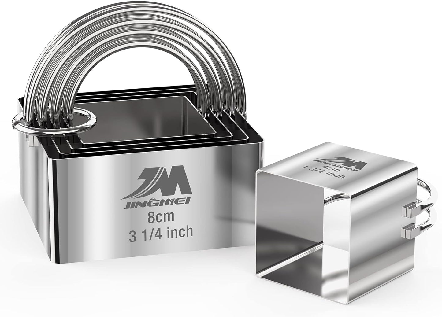 Square Biscuit Cutter Set 1.75inch 2inch 2.25inch 2.75inch 3.25inch, Stainless Steel Cookies Cutter with Handle, Professional Baking Dough Tools,5pcs set