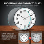 Black Wall Clock, 8 Inch Wall Clocks Battery Operated, Round Modern Non Ticking - Image 4